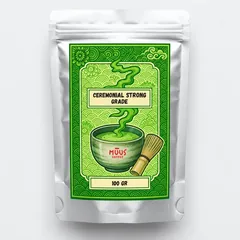 MuusPro Ceremonial Strong Grade matcha 100 gr poşet ambalajı